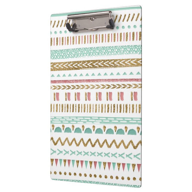 Pretty hand paint tribal Aztec geometric design Clipboard (Left)