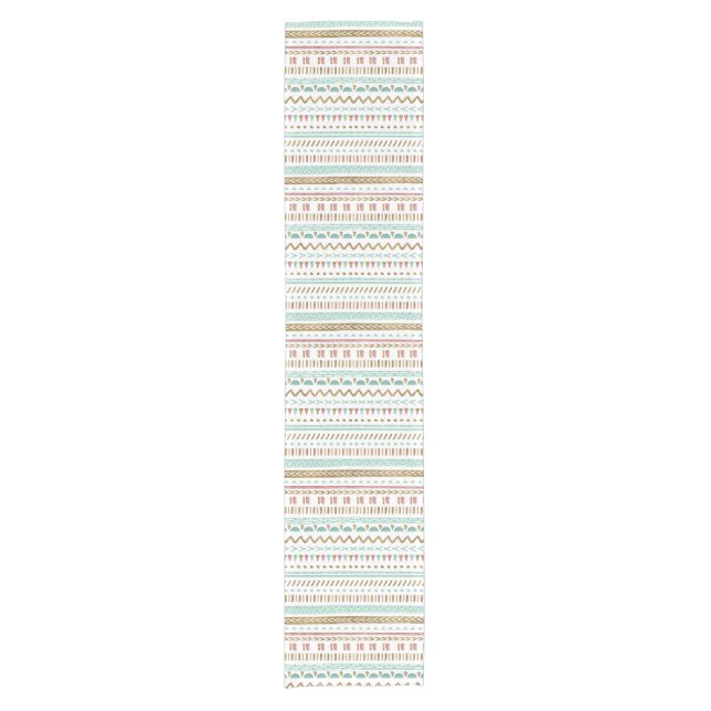 Pretty hand paint tribal Aztec geometric design Short Table Runner (Front)