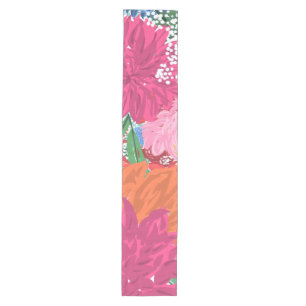 Pretty Hand Painted Colorful Flowers Medium Table Runner