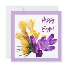 Pretty Happy Easter purple yellow crocus floral