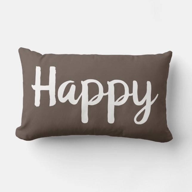 pretty HAPPY typography | Lumbar Pillow (Front)