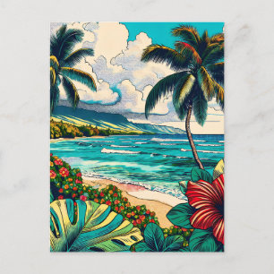 Pretty Hawaiian Island themed   Keeping in Touch Postcard