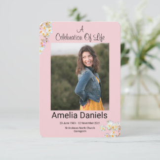 Pretty Hawthorn Celebration Of Life Photo Card