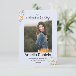 Pretty Hawthorn Celebration Of Life Photo Card