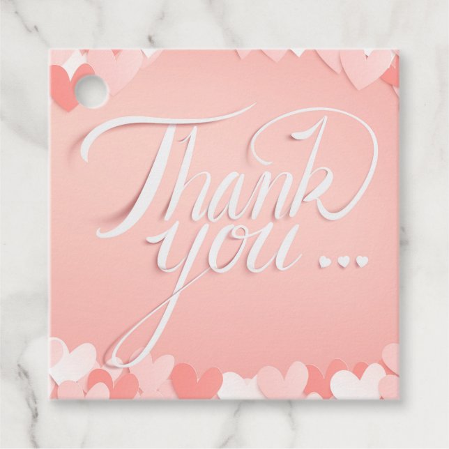 Pretty Heart Design Favour Tags (Front)