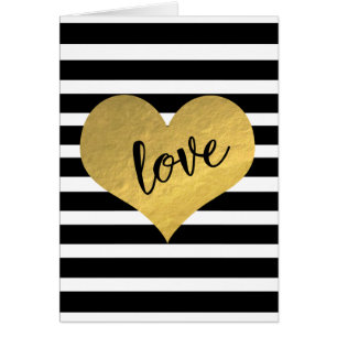 Pretty Heart Love Stripes Greeting Card