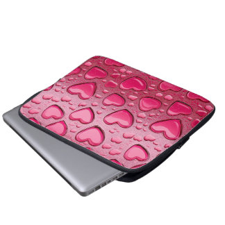 Pretty Heart-Shaped Water Droplets Laptop Sleeve