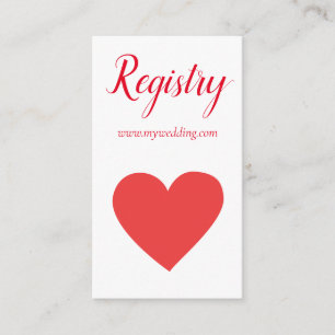 Pretty Heart Wedding Registry Enclosure Card