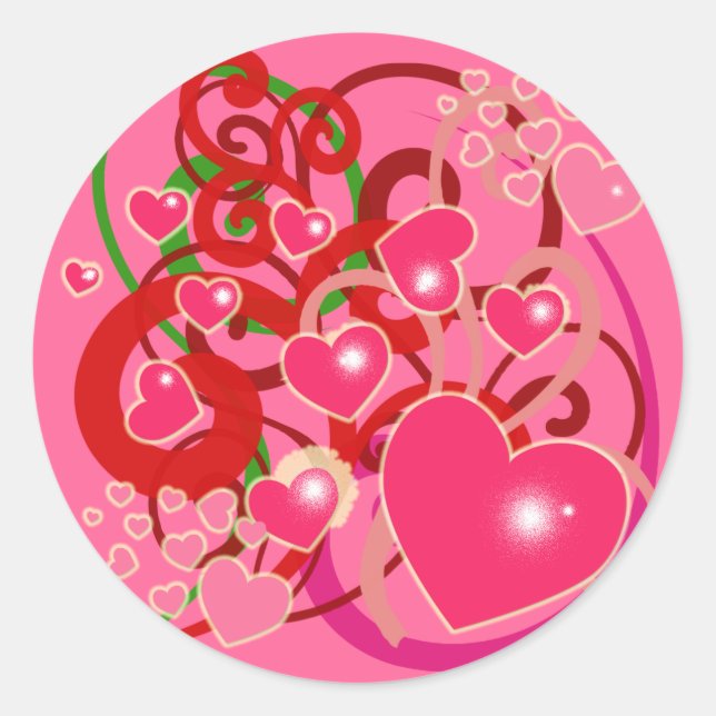 Pretty Hearts and Swirls Stickers (Front)