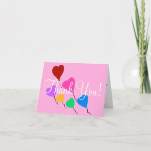 Pretty Hearts Birthday Thank You Card