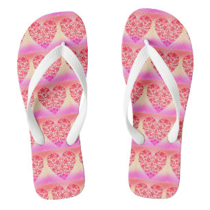 Pretty hearts flip flops