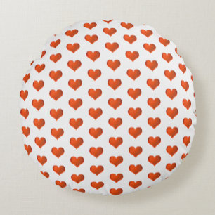 Pretty Hearts Round Pillow