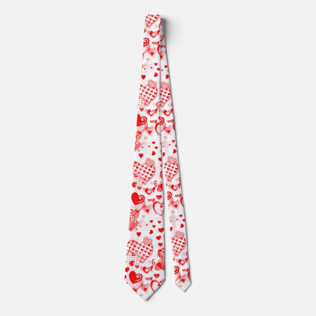 Pretty Hearts Tattoos pattern for love + your idea Tie (Front)