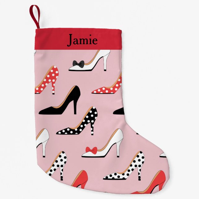 Pretty Heels Pink Small Christmas Stocking (Front)
