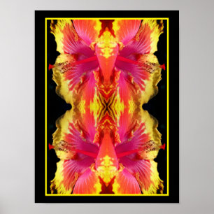 Pretty Hibiscus Flower Close Up Abstract Poster