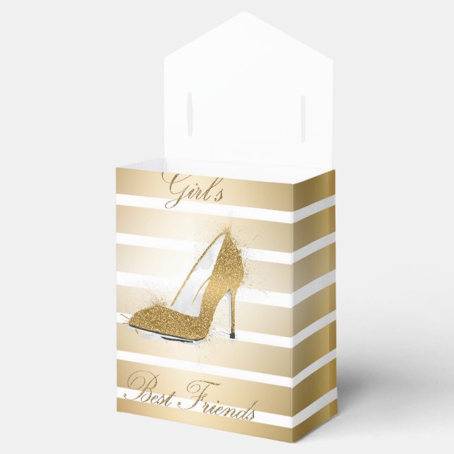 Pretty High heels shoe “Girls best Friends” Favor Box (Opened)