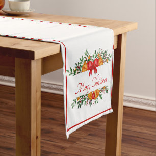 Pretty holiday banner custom short table runner