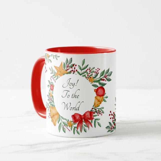 Pretty holiday frame custom mug (Front Left)