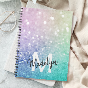 Pretty Holographic Glitter Girly Glamorous Notebook