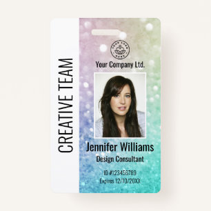 Pretty Holographic Glitter Girly Glamourous Badge