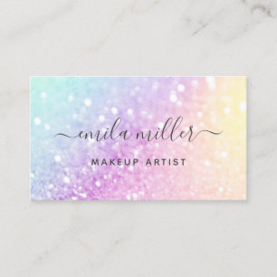Pretty Holographic Glitter Girly Glamourous Business Card