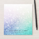 Pretty Holographic Glitter Girly Glamourous Notepad<br><div class="desc">Easily personalize this elegant colourful bokeh glitter pattern with your custom details.</div>