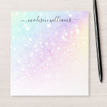 Pretty Holographic Glitter Girly Glamourous Notepad<br><div class="desc">Easily personalize this elegant colourful bokeh glitter pattern with your custom details.</div>