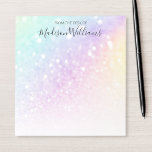 Pretty Holographic Glitter Girly Glamourous Notepad<br><div class="desc">Easily personalize this elegant colourful bokeh glitter pattern with your custom details.</div>