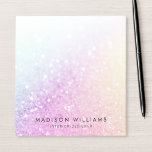 Pretty Holographic Glitter Girly Glamourous Notepad<br><div class="desc">Easily personalize this elegant colourful bokeh glitter pattern with your custom details.</div>