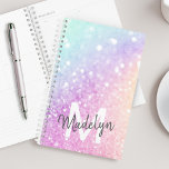 Pretty Holographic Glitter Girly Glamourous Planner<br><div class="desc">Easily personalize this elegant colourful bokeh glitter pattern with your custom details.</div>
