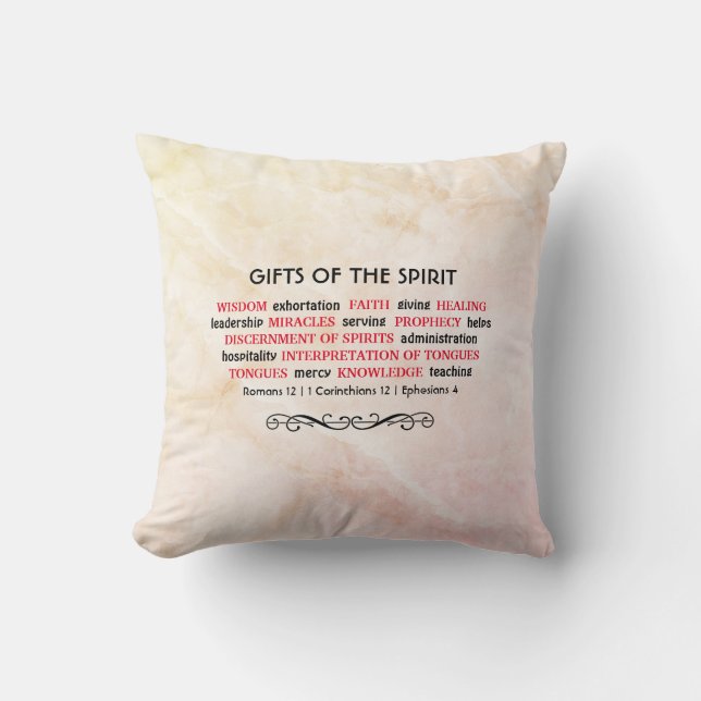 Pretty | HOLY SPIRIT GIFTS | Christian Throw Pillow (Front)