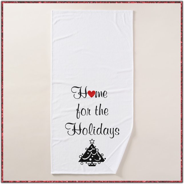 Pretty Home for the Holidays Christmas Tree Bath Towel (Creator Uploaded)