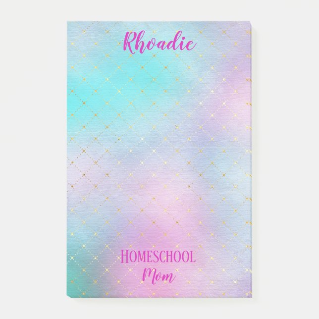 Pretty Homeschool Mom Colourful Post-it Notes (Front)