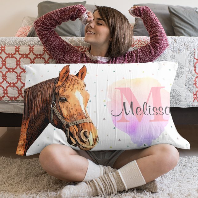 Pretty Horse Animal Equestrian Stables Monogram Pillowcase (Creator Uploaded)