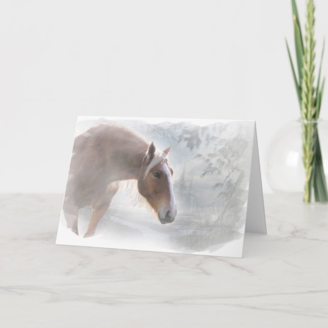 Pretty Horse in the Snow Note Card (Front)