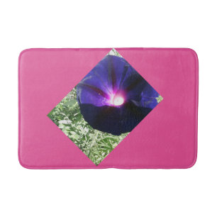 Pretty Hot Pink and Purple Floral Bath Mat
