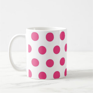 Pretty Hot Pink Polka Dots Pattern Coffee Mug