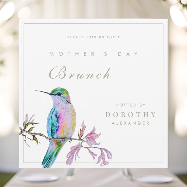 Pretty Hummingbird Mother's Day Brunch Invitation (Creator Uploaded)
