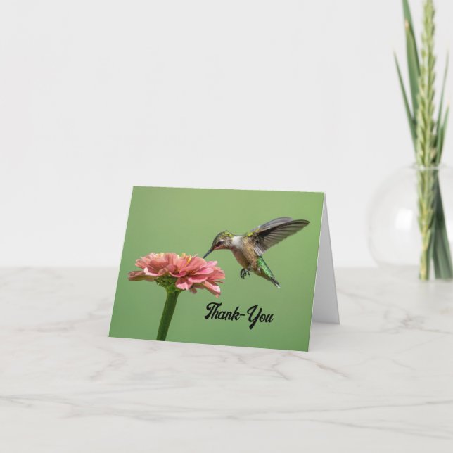 Pretty Hummingbird Thank You Card (Front)