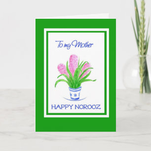 Pretty Hyacinths Persian New Year, for Mother Holiday Card