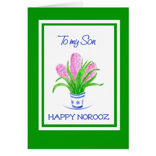 Pretty Hyacinths Persian New Year for Son (Front)