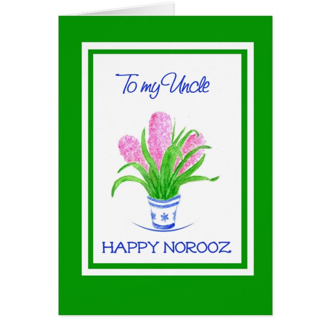 Pretty Hyacinths Persian New Year for Uncle (Front)