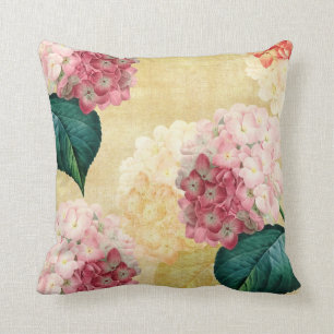 Pretty Hydrangea Floral Throw Pillow