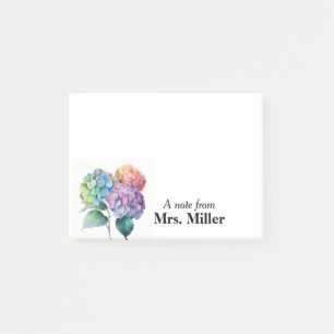 Pretty Hydrangeas Personalized Post-it Notes