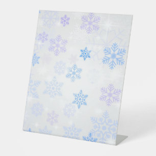 Pretty Icy Snowflake Background Pedestal Sign