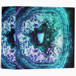 Pretty Icy Turquoise and Purple Geode Crystal Binder