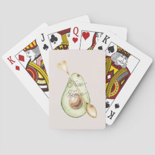 Pretty in Blush Pink Avocado Heart Spoon Playing Cards