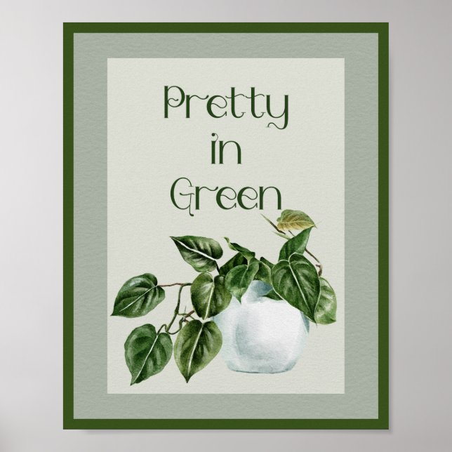 Pretty In Green Potted House Plant  Poster (Front)