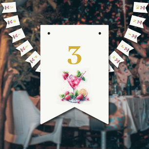 Pretty in Pink 30th Birthday Celebration Bunting Flags