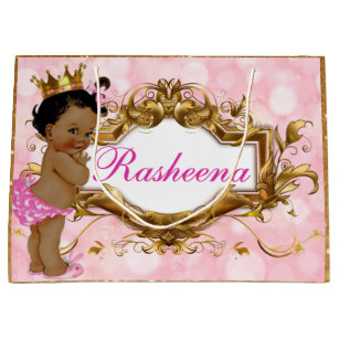 Pretty in Pink African Princess Pink & Gold Large Gift Bag